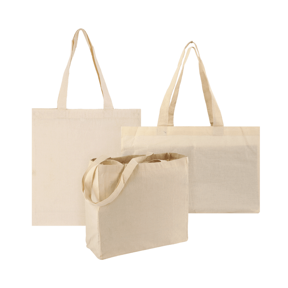 Cotton tote bags with zipper