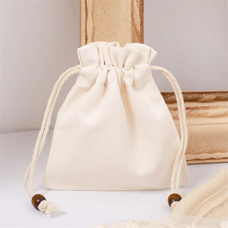 Reusablecanvasdrawstringbagsflannelliningjewelrycosmeticsportablestorageclothbagsmallcoinpursegift | Cotton Tote Factory Reusable Canvas Drawstring Bag