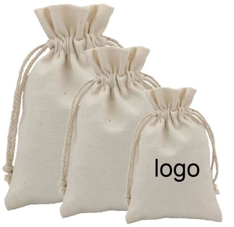 Drawstring bags with logo. Cotton Tote Factory