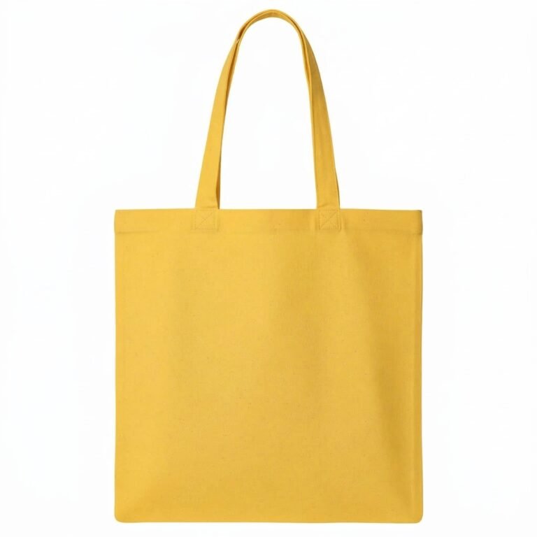 1 YELLOW PLAIN COTTON TOTE BAG - COTTON TOTE FACTORY