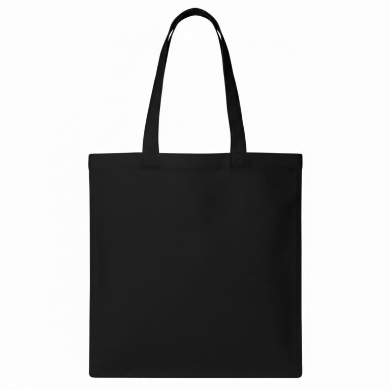 BLACK PLAIN COTTON TOTE BAG - COTTON TOTE FACTORY