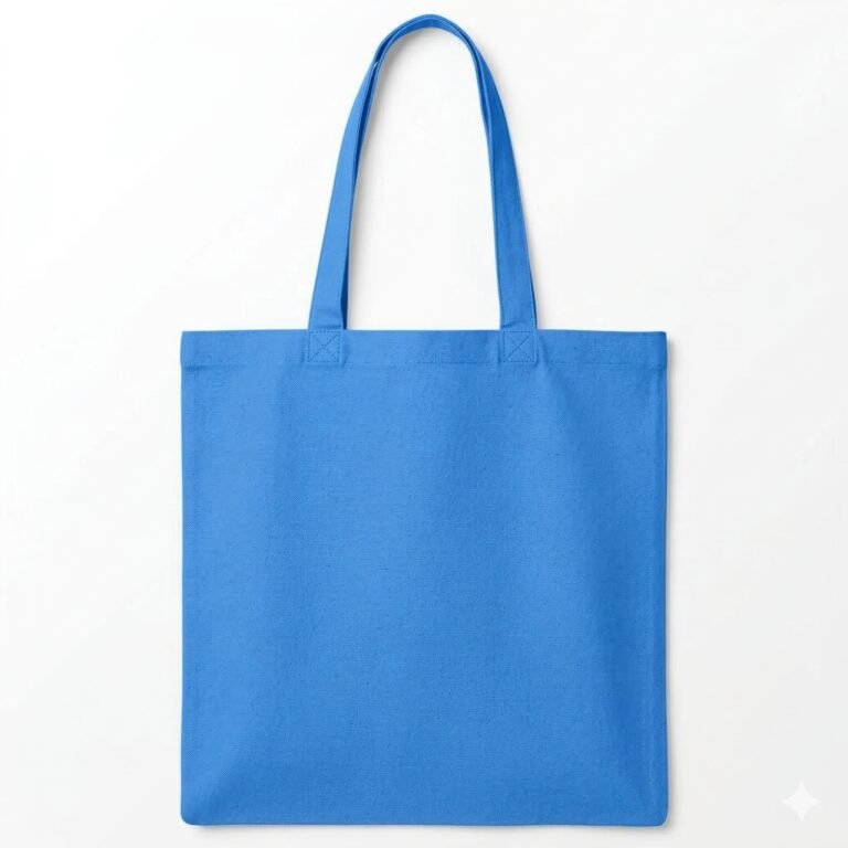 MEDIUM SKY BLUE PLAIN COTTON TOTE BAG - COTTON TOTE FACTORY
