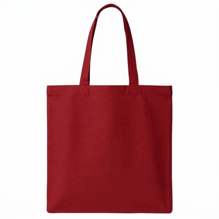 RED 1 PLAIN COTTON TOTE BAG - COTTON TOTE FACTORY