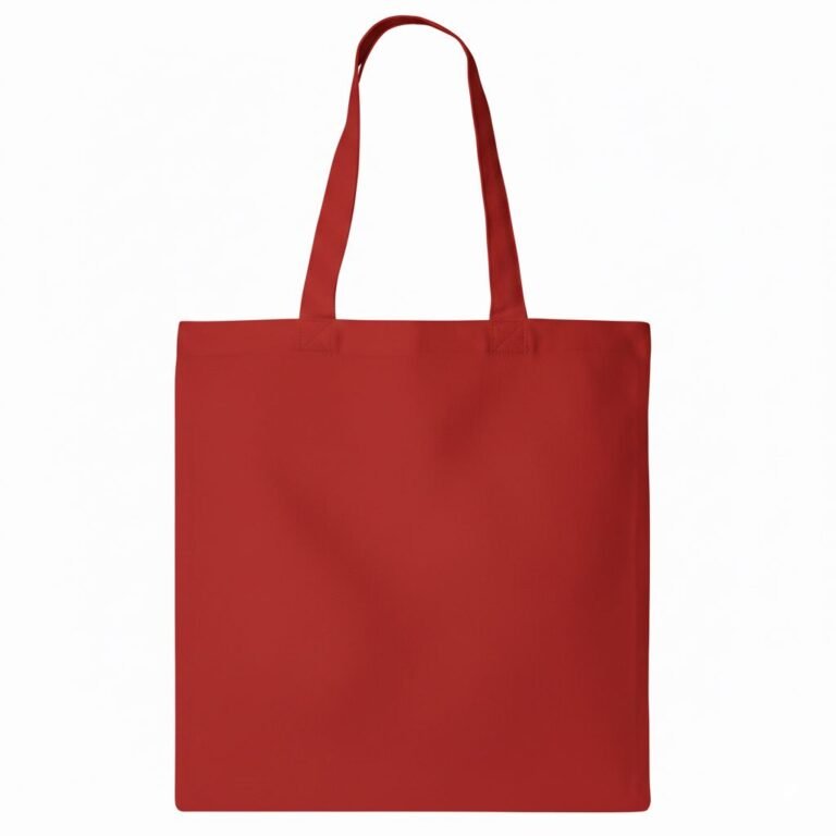 RED PLAIN COTTON TOTE BAG - COTTON TOTE FACTORY