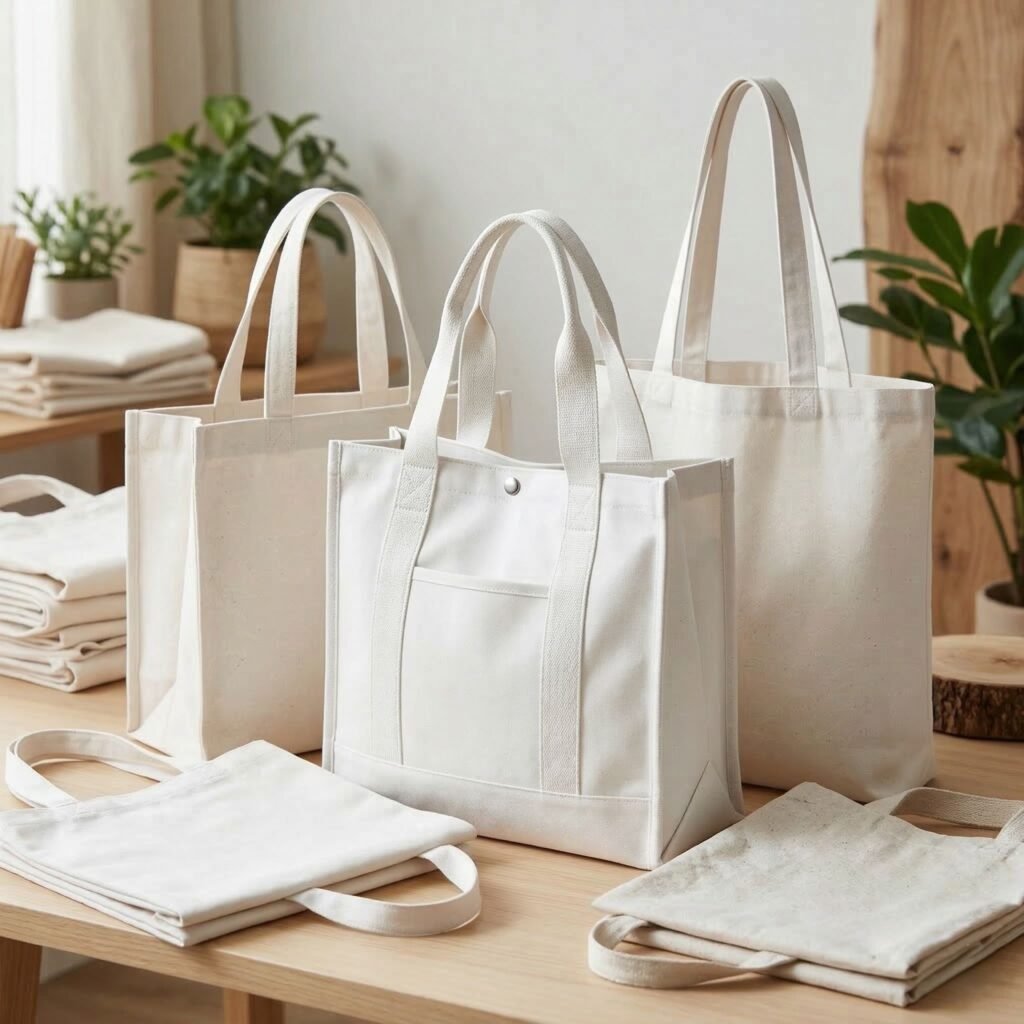 off white color custom size and style canvas tote bags - cotton tote factory