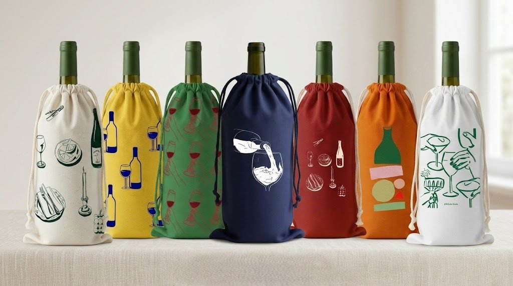 15 collection of 180gsm cotton drawstring bag with screen printing for wine - cotton tote factory