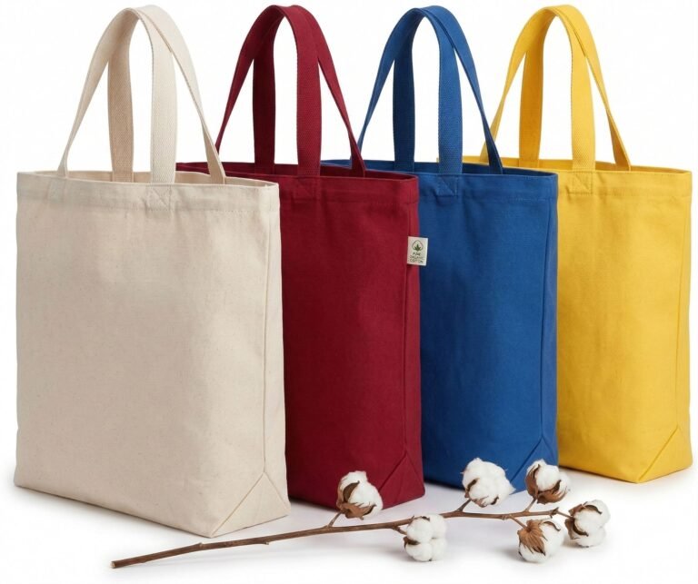 Organic cotton plain bags with bottom gusset - Cotton Tote Factory