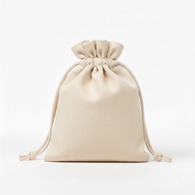 cotton drawstring bag in natural - cotton tote factory