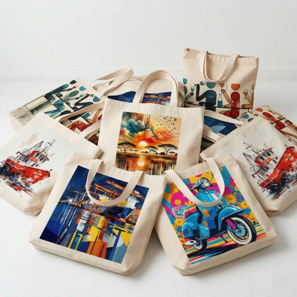 digital printed cotton tote bags - cotton tote factory