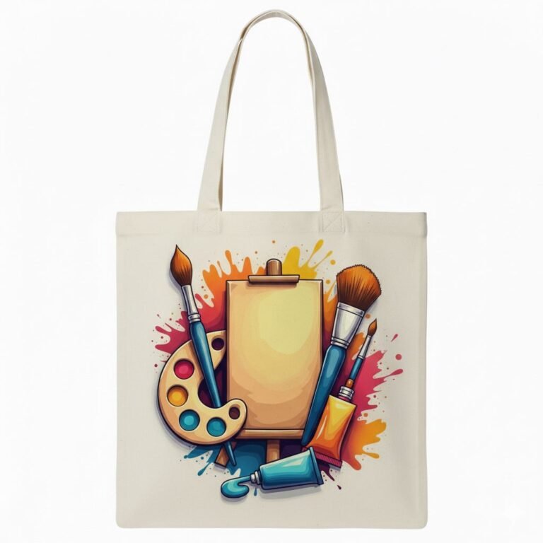 plain natural cotton tote bag with digital custom design 17 - Cotton Tote Factory