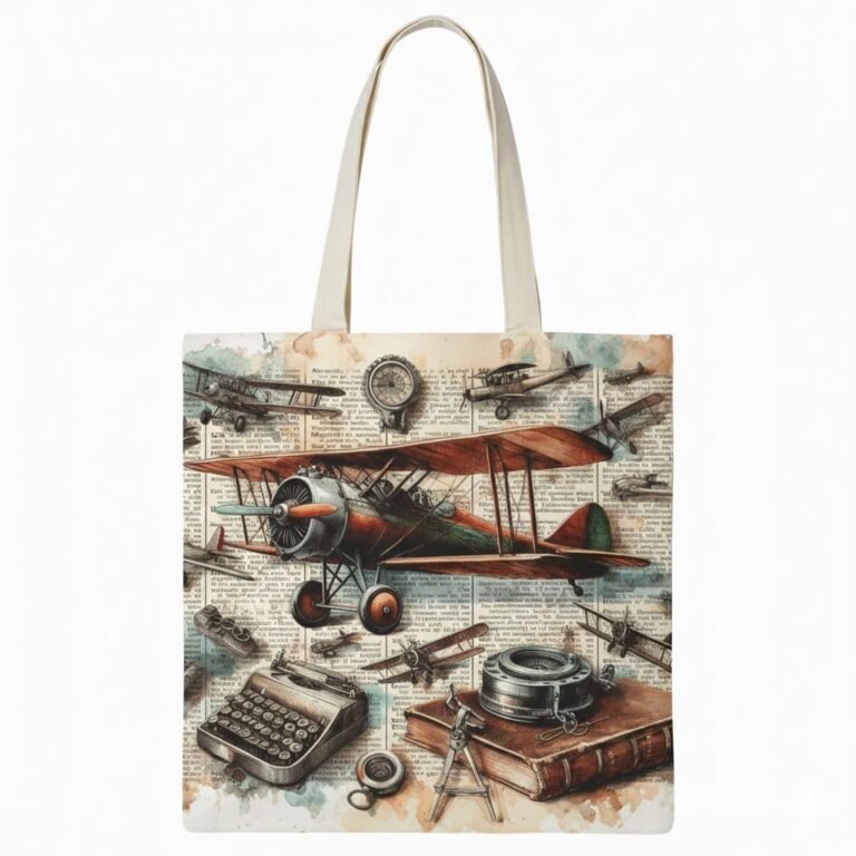 plain natural cotton tote bag with digital custom design 28 - Cotton Tote Factory
