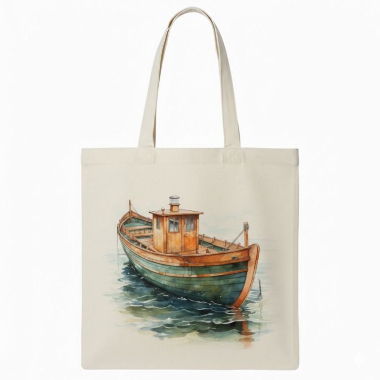 plain natural cotton tote bag with digital custom design 31 - Cotton Tote Factory