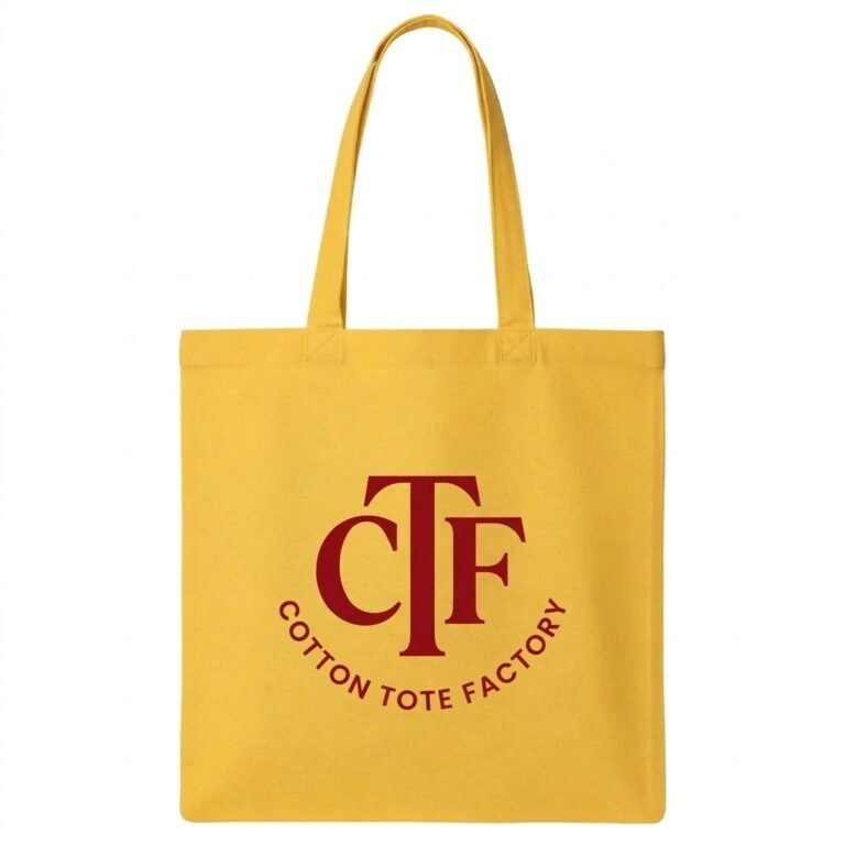yellow cotton tote bag with logo print - cotton tote factory