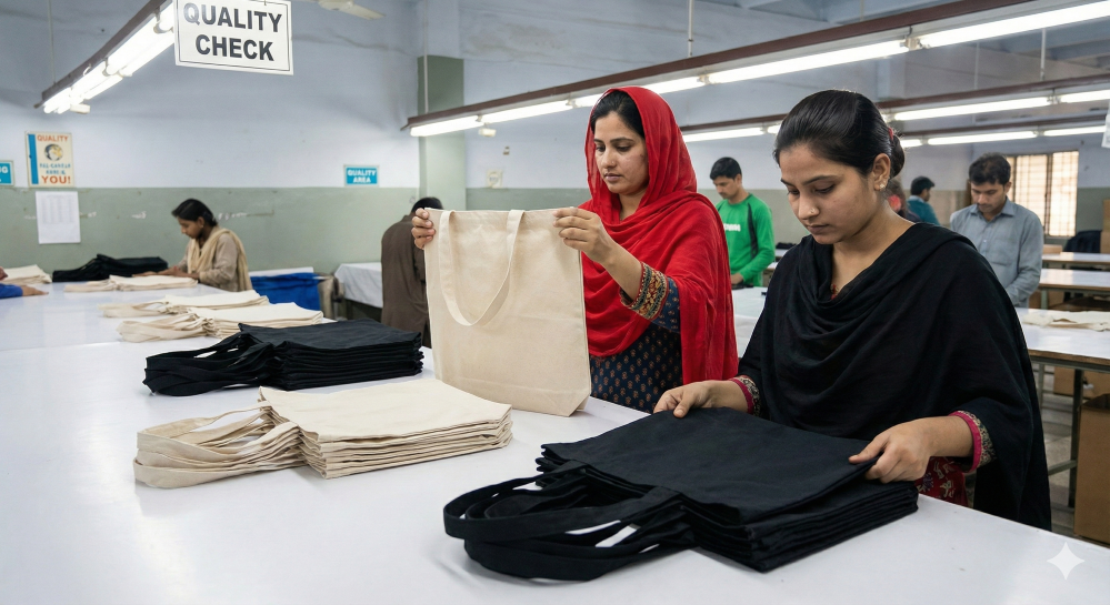 Piece to Piece Checking | Cotton Tote Factory | Cotton Tote Factory piece to piece checking