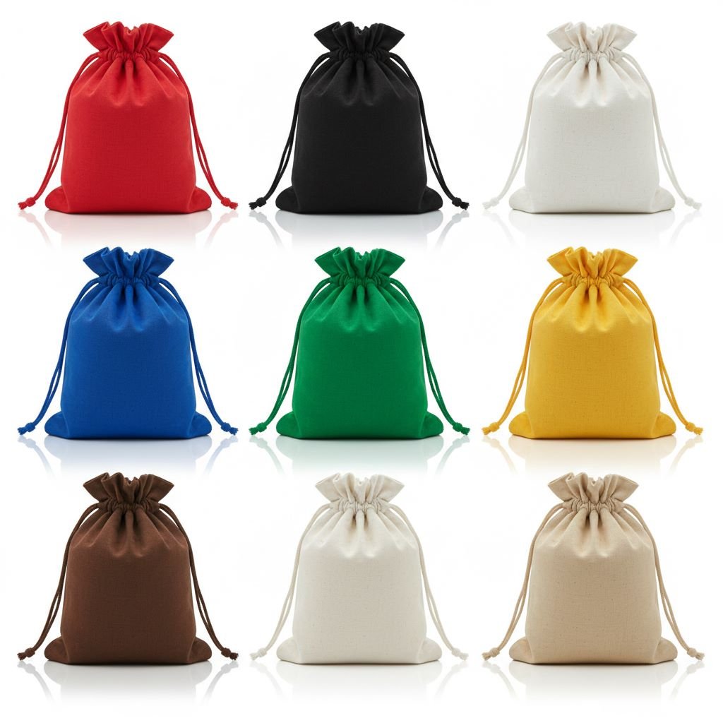 Drawstring Bag in Mix Color Cotton Tote Factory | Cotton Tote Factory DRAWSTRING BAG IN MIX COLOR - COTTON TOTE FACTORY