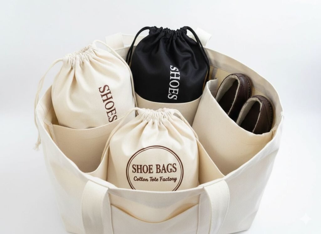 Natural Cotton Tote Bag for Shoes Cotton Tote Factory | Cotton Tote Factory NATURAL COTTON TOTE BAG FOR SHOES