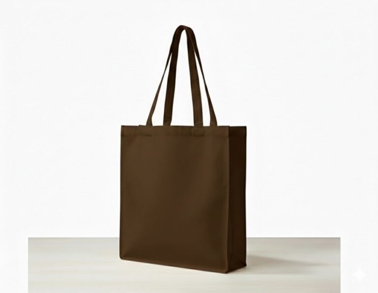 brown canvas tote bag with side gazette - Cotton Tot Factory