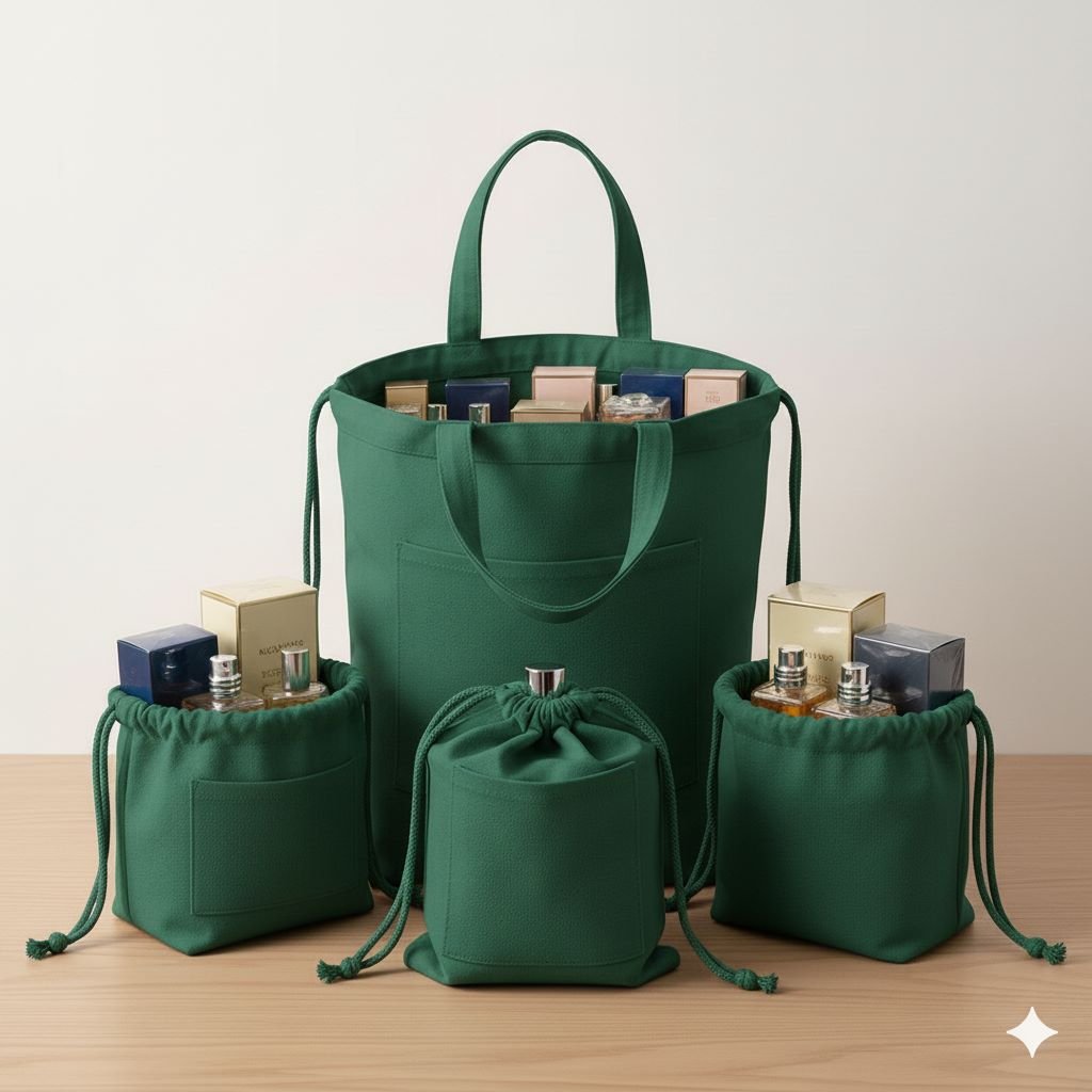 Perfume Green Canvas Cotton Bags Cotton Tote Factory | Cotton Tote Factory