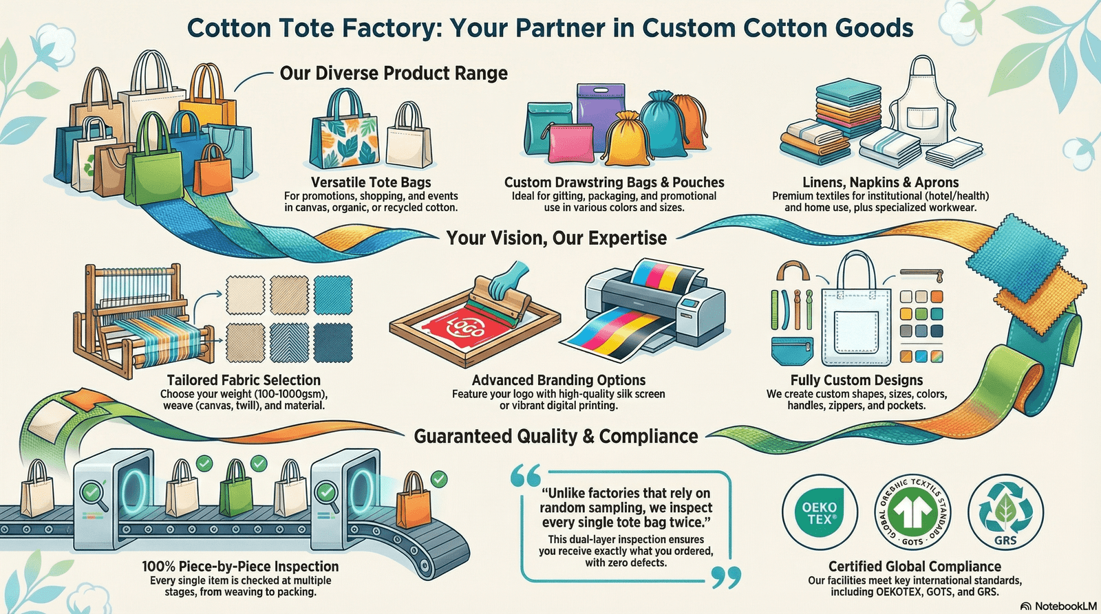 short overview of cotton tote factory