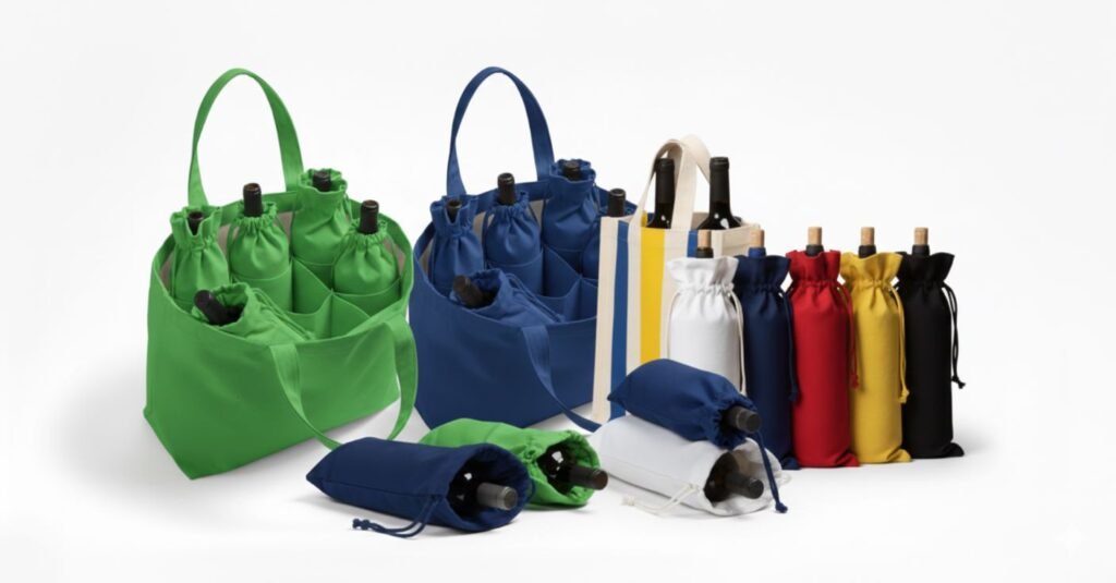 wine cotton bag and drawstring pouches 3 picture - Cotton Tote Factory