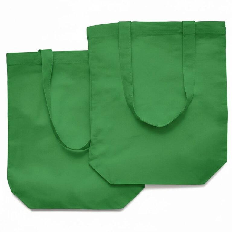 140gsm cotton tote bag with bottom bright green color - cotton tote factory