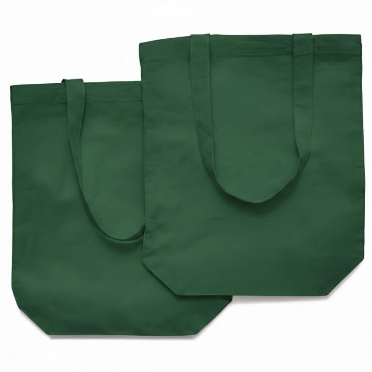 140gsm cotton tote bag with bottom green color - cotton tote factory