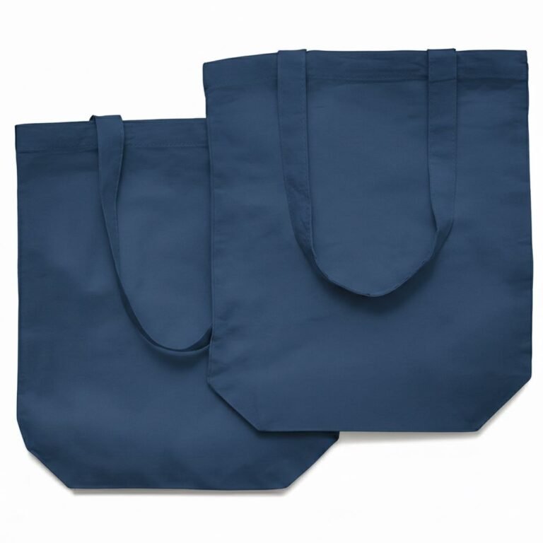 140gsm cotton tote bag with bottom navy blue color - cotton tote factory