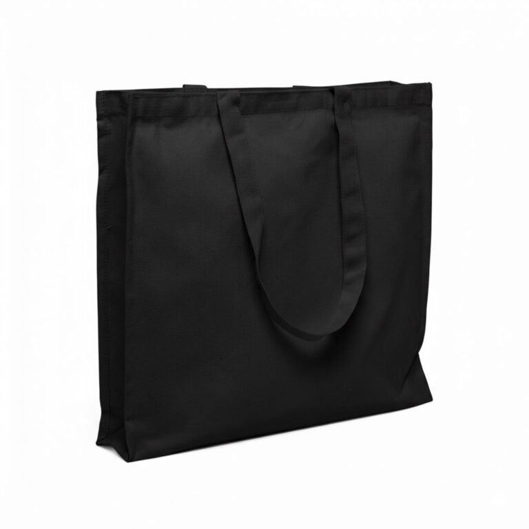 200gsm 3 side gazette canvas cotton bag black color - cotton tote factory