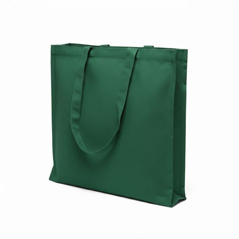 200gsm 3 side gazette canvas cotton bag green color - cotton tote factory