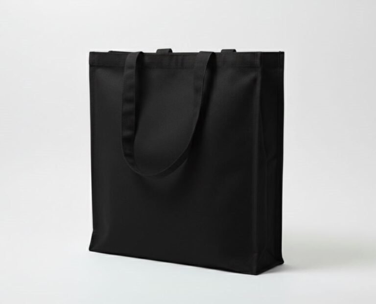 240gsm 3 side canvas tote bag gazette black color - cotton tote factory