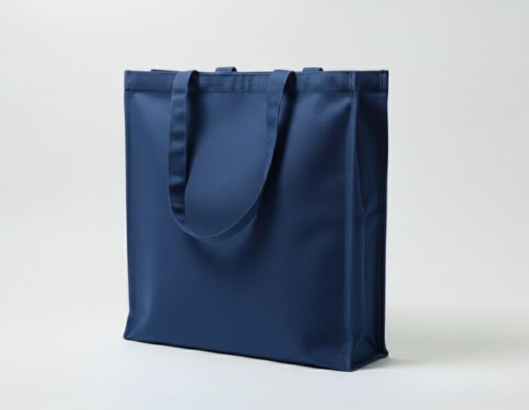 240gsm 3 side canvas tote bag gazette dark blue color - cotton tote factory
