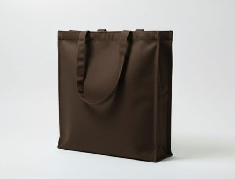 240gsm 3 side canvas tote bag gazette dark brown color - cotton tote factory