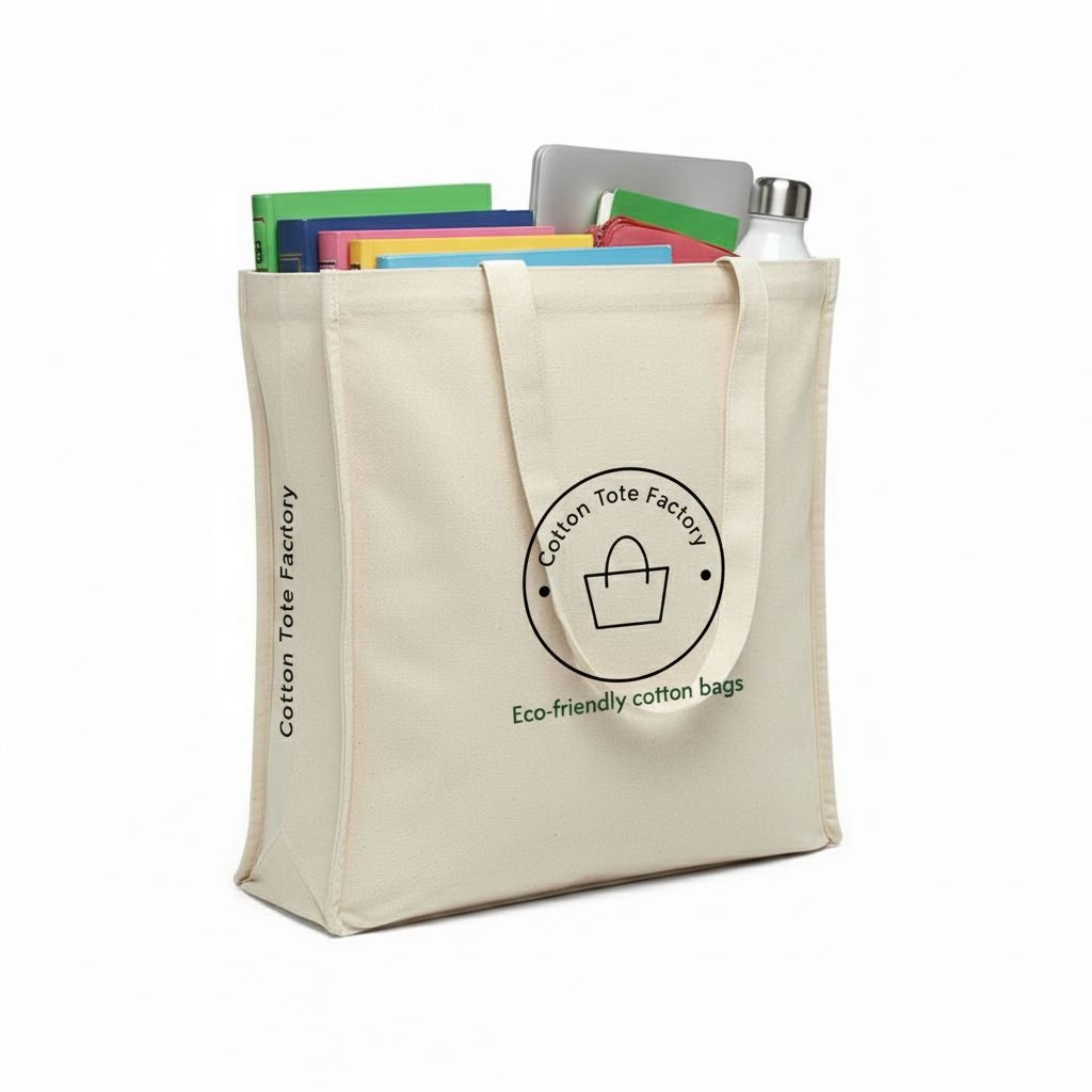 240gsm 3 side canvas tote bag gazette for books use - cotton tote factory