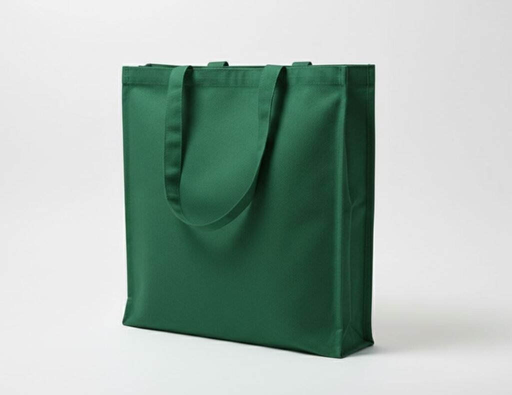 240gsm 3 side canvas tote bag gazette green color - cotton tote factory