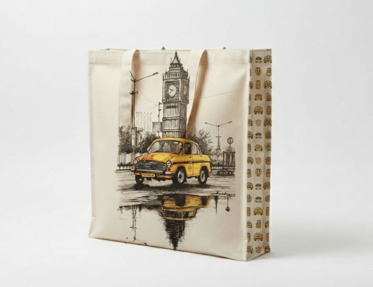 240gsm 3 side gazette digital printed canvas cotton bag 1 - cotton tote factory