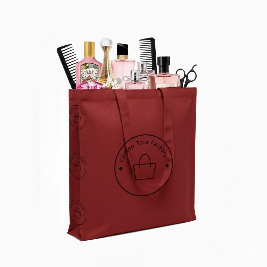 240gsm 3 side gazette red canvas tote bag for mix item carry - cotton tote factory