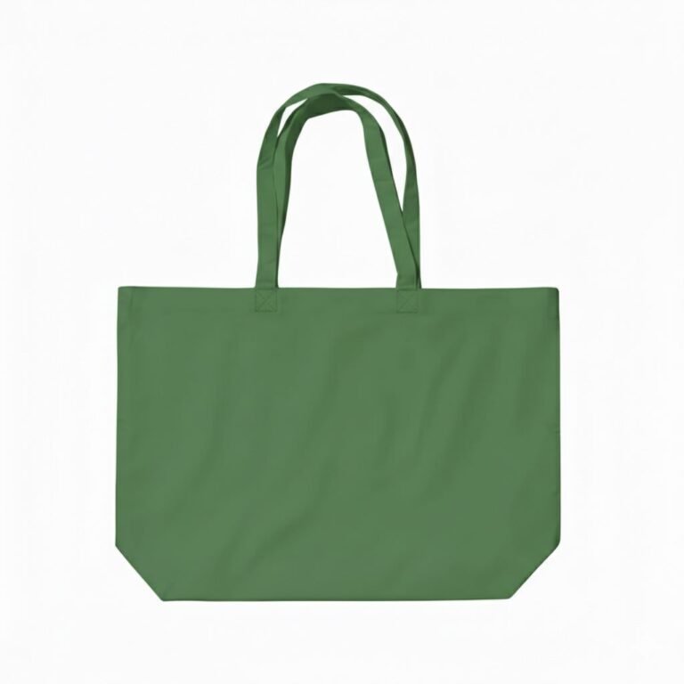 canvas cotton tote bag bottom gazette bright green - cotton tote factory