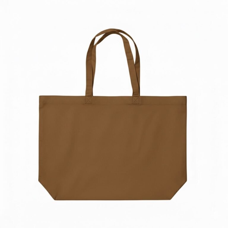 canvas cotton tote bag bottom gazette brown - cotton tote factory