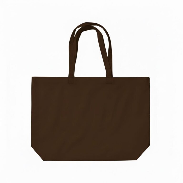 canvas cotton tote bag bottom gazette dark brown - cotton tote factory