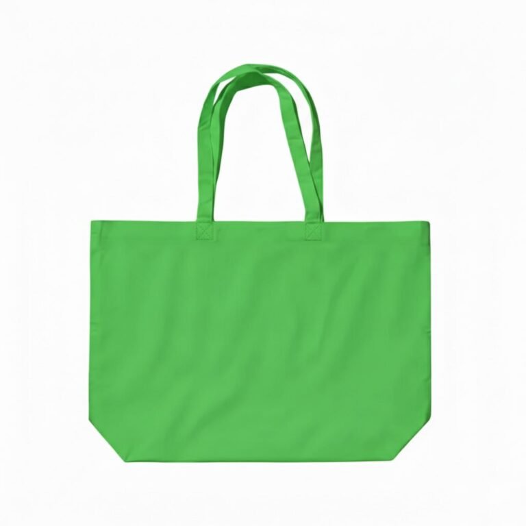 canvas cotton tote bag bottom gazette green - cotton tote factory