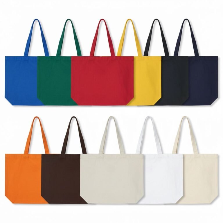 canvas cotton tote bag bottom gazette mix colors - cotton tote factory