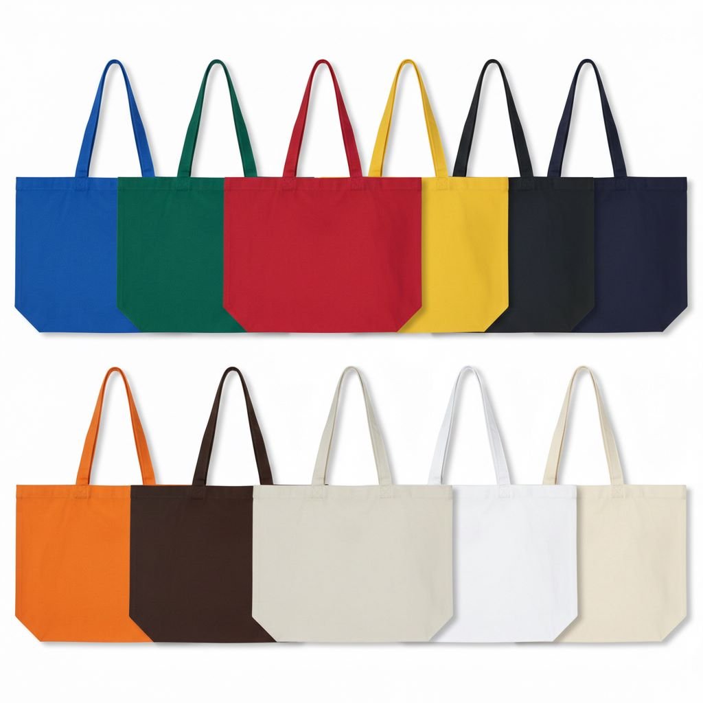 canvas cotton tote bag bottom gazette mix colors - cotton tote factory