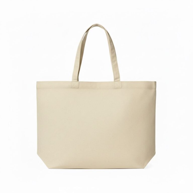 200 gsm cotton tote bag with bottom in natural color - COTTON TOTE FACTORY