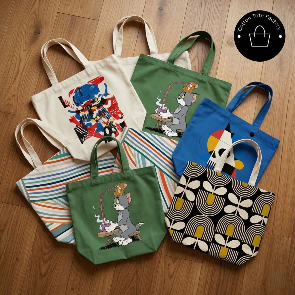 1 bunch of cotton bags with screen printing - cotton tote factory