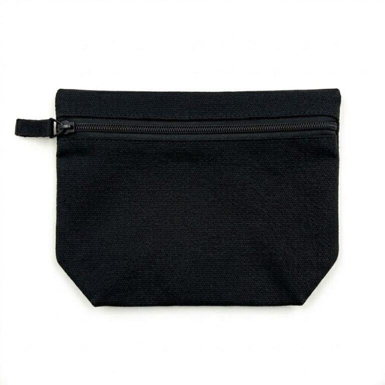 10-black cotton pouch with bottom gusset - cotton tote factory