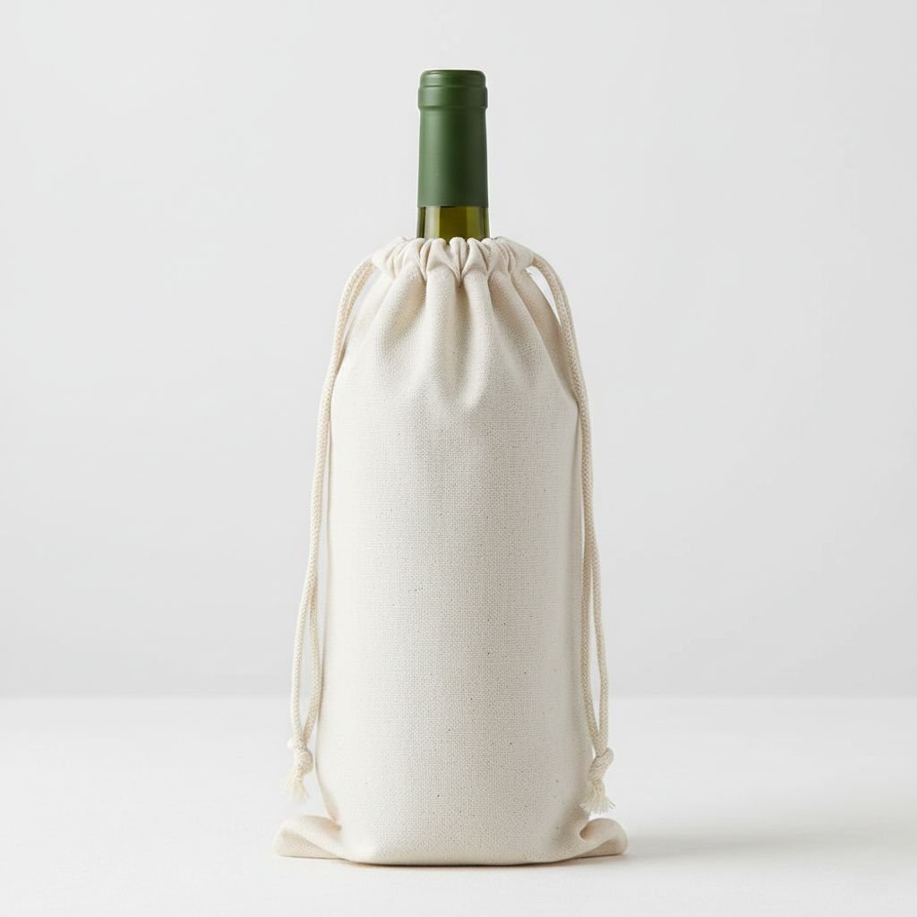 11 Natural color 180gsm cotton drawstring bag for wine - cotton tote factory