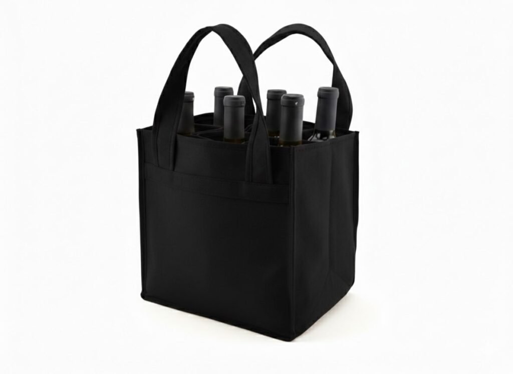 350gsm Wine Cotton Bag Black Color - Cotton Tote Factory