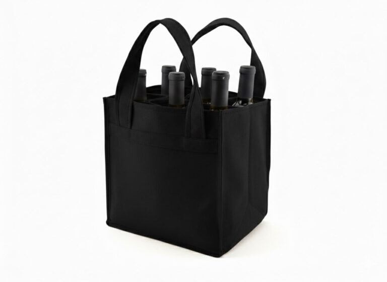 350gsm Wine Cotton Bag Black Color - Cotton Tote Factory