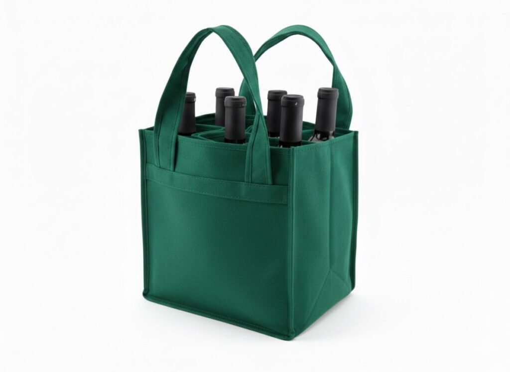 350gsm Wine Cotton Bag Green Color - Cotton Tote Factory