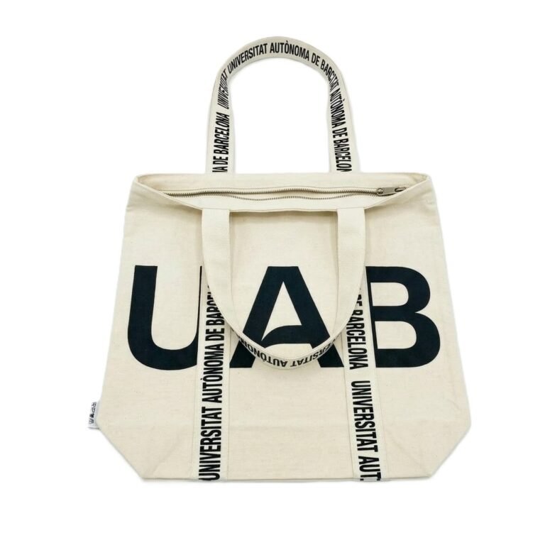 UAB printed bag with zip on mouth on bag- Cotton Tote Factory